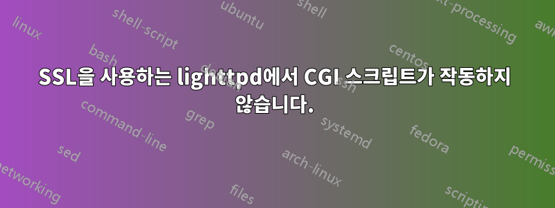 SSL을 사용하는 lighttpd에서 CGI 스크립트가 작동하지 않습니다.