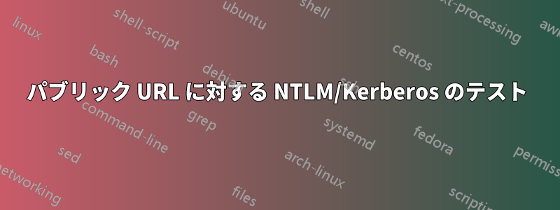 パブリック URL に対する NTLM/Kerberos のテスト