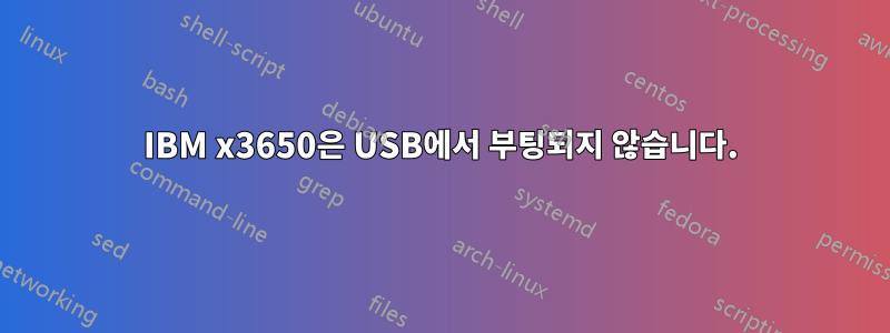 IBM x3650은 USB에서 부팅되지 않습니다.