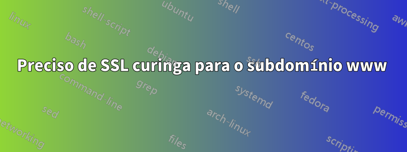 Preciso de SSL curinga para o subdomínio www