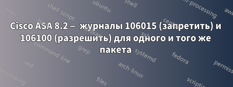 Cisco ASA 8.2 — журналы 106015 (запретить) и 106100 (разрешить) для одного и того же пакета