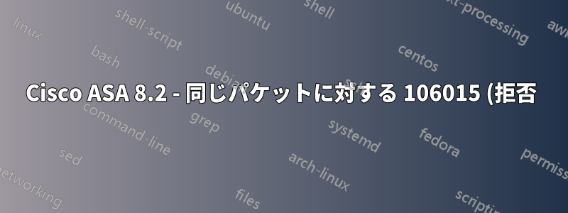Cisco ASA 8.2 - 同じパケットに対する 106015 (拒否) と 106100 (許可) のログ