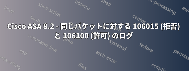 Cisco ASA 8.2 - 同じパケットに対する 106015 (拒否) と 106100 (許可) のログ