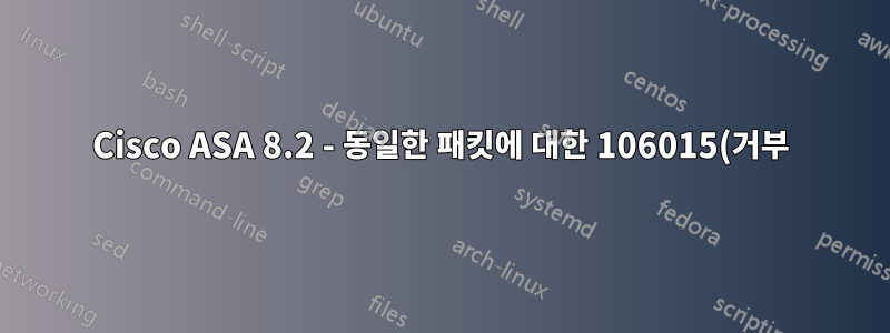 Cisco ASA 8.2 - 동일한 패킷에 대한 106015(거부) 및 106100(허용) 로그