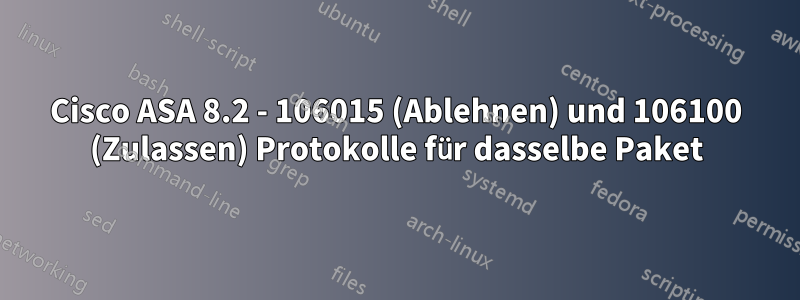 Cisco ASA 8.2 - 106015 (Ablehnen) und 106100 (Zulassen) Protokolle für dasselbe Paket