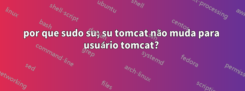 por que sudo su; su tomcat não muda para usuário tomcat?