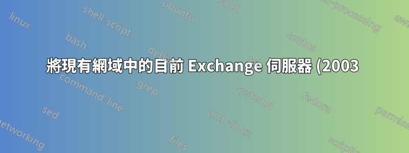 將現有網域中的目前 Exchange 伺服器 (2003) 替換為新的 Exchange 伺服器 (2010)