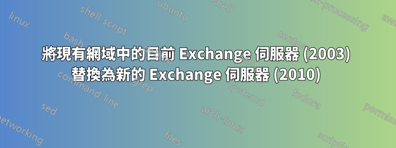 將現有網域中的目前 Exchange 伺服器 (2003) 替換為新的 Exchange 伺服器 (2010)