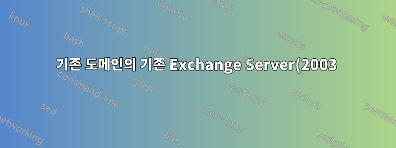 기존 도메인의 기존 Exchange Server(2003)를 새로운 Exchange Server(2010)로 교체