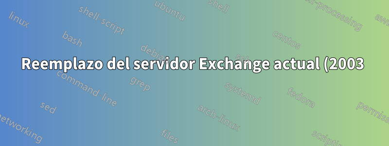 Reemplazo del servidor Exchange actual (2003) con un nuevo servidor Exchange (2010) en el dominio existente
