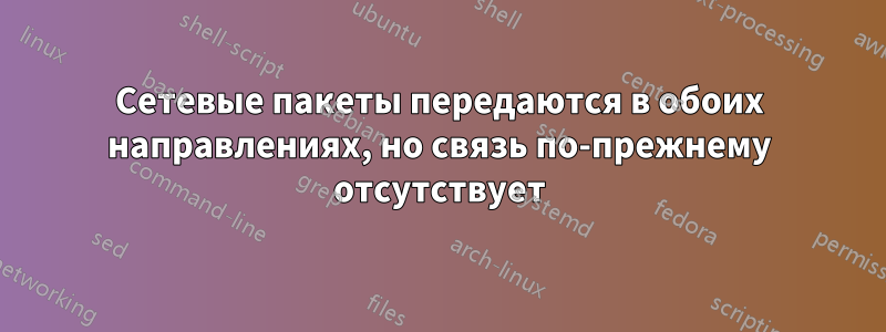 Сетевые пакеты передаются в обоих направлениях, но связь по-прежнему отсутствует