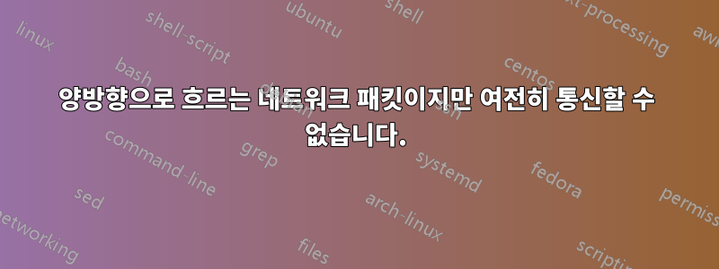 양방향으로 흐르는 네트워크 패킷이지만 여전히 통신할 수 없습니다.