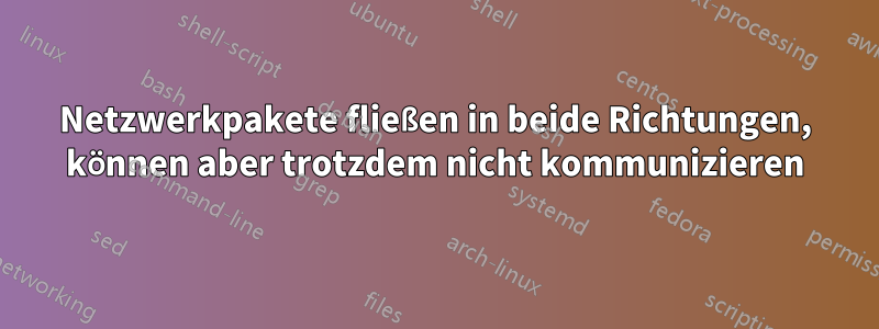 Netzwerkpakete fließen in beide Richtungen, können aber trotzdem nicht kommunizieren