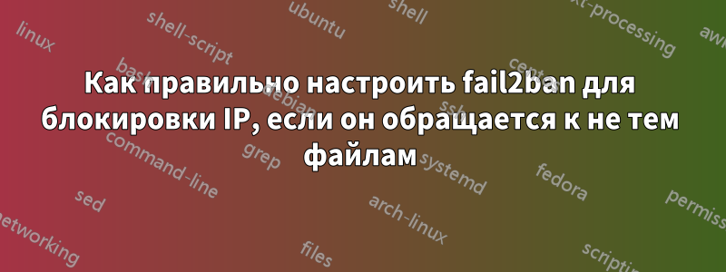 Как правильно настроить fail2ban для блокировки IP, если он обращается к не тем файлам