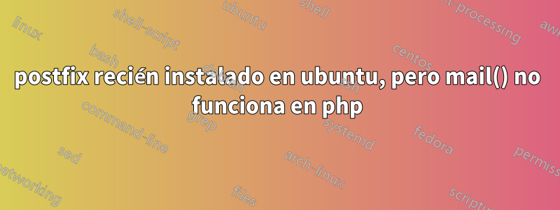 postfix recién instalado en ubuntu, pero mail() no funciona en php