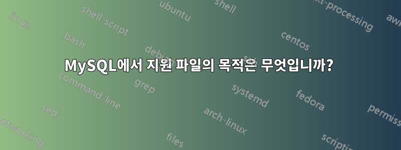 MySQL에서 지원 파일의 목적은 무엇입니까?