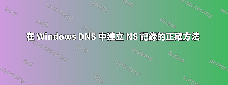 在 Windows DNS 中建立 NS 記錄的正確方法