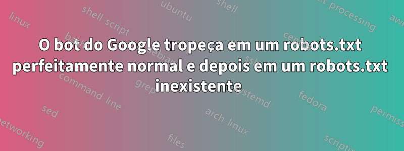 O bot do Google tropeça em um robots.txt perfeitamente normal e depois em um robots.txt inexistente 