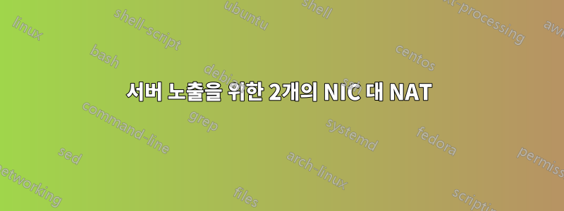 서버 노출을 위한 2개의 NIC 대 NAT