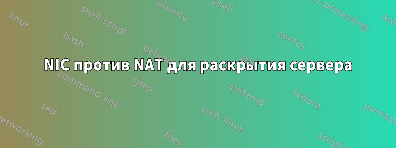 2 NIC против NAT для раскрытия сервера