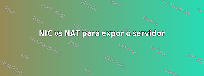 2 NIC vs NAT para expor o servidor