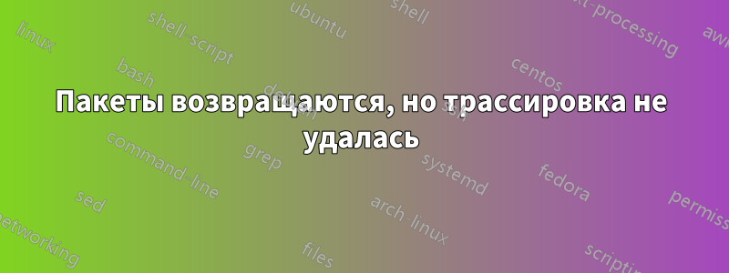 Пакеты возвращаются, но трассировка не удалась