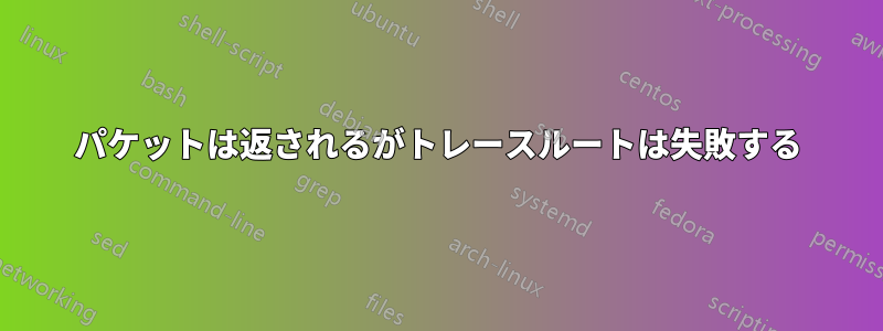 パケットは返されるがトレースルートは失敗する