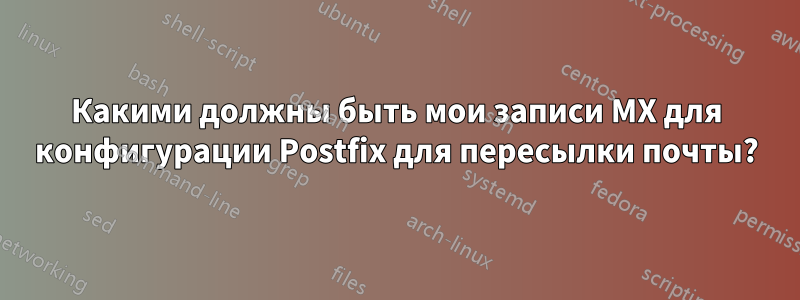 Какими должны быть мои записи MX для конфигурации Postfix для пересылки почты?