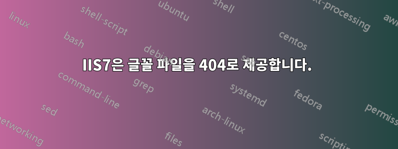 IIS7은 글꼴 파일을 404로 제공합니다.