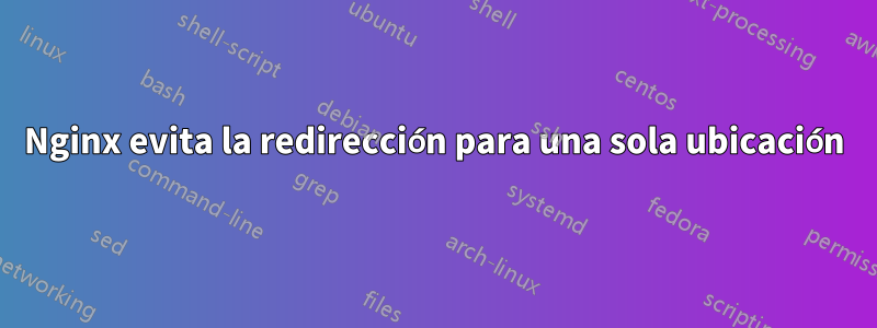 Nginx evita la redirección para una sola ubicación