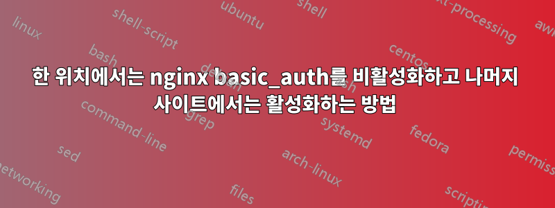 한 위치에서는 nginx basic_auth를 비활성화하고 나머지 사이트에서는 활성화하는 방법