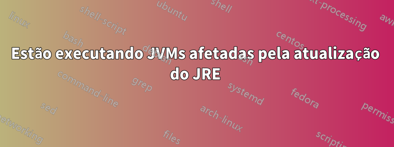 Estão executando JVMs afetadas pela atualização do JRE