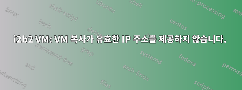 i2b2 VM: VM 복사가 유효한 IP 주소를 제공하지 않습니다.