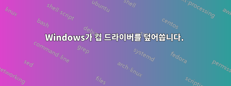 Windows가 컵 드라이버를 덮어씁니다.