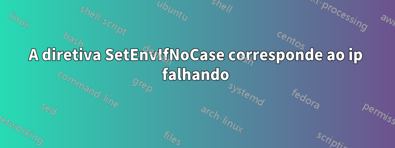A diretiva SetEnvIfNoCase corresponde ao ip falhando