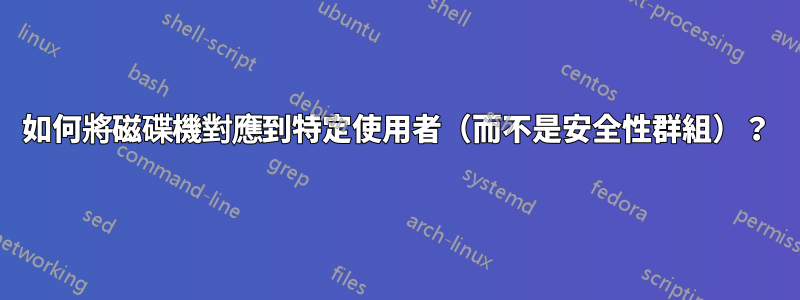 如何將磁碟機對應到特定使用者(而不是安全性群組)?