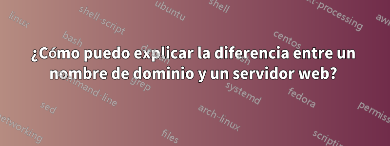 ¿Cómo puedo explicar la diferencia entre un nombre de dominio y un servidor web?
