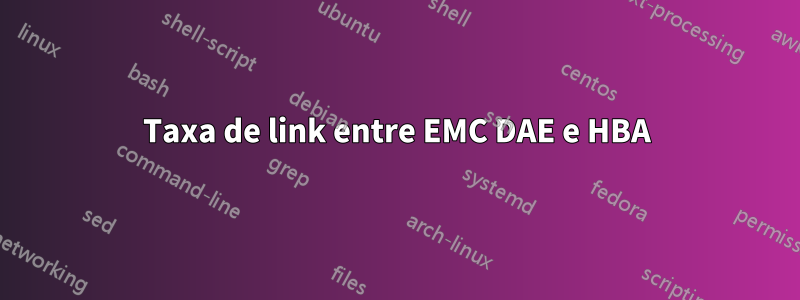 Taxa de link entre EMC DAE e HBA