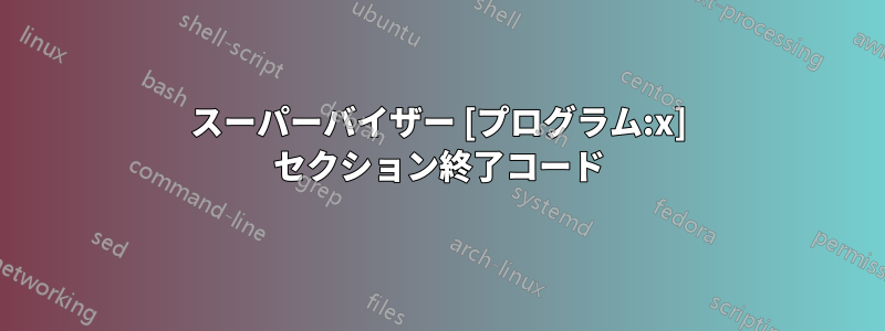 スーパーバイザー [プログラム:x] セクション終了コード