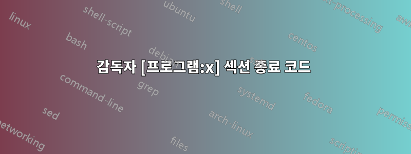 감독자 [프로그램:x] 섹션 종료 코드