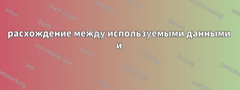 расхождение между используемыми данными и