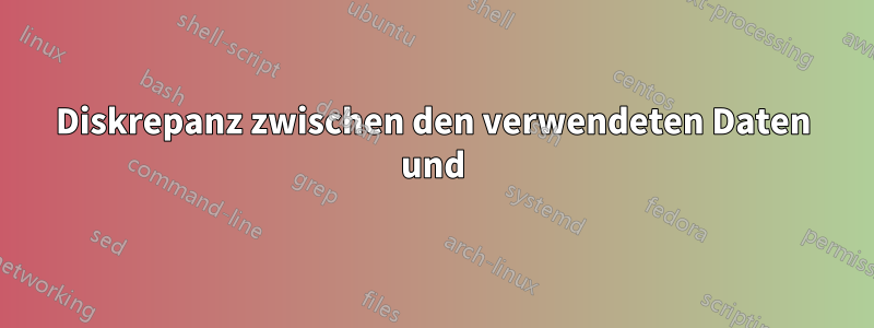 Diskrepanz zwischen den verwendeten Daten und