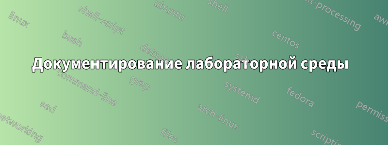 Документирование лабораторной среды 
