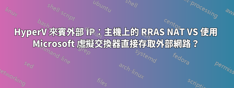 HyperV 來賓外部 IP：主機上的 RRAS NAT VS 使用 Microsoft 虛擬交換器直接存取外部網路？