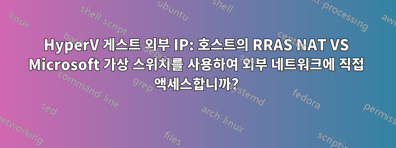 HyperV 게스트 외부 IP: 호스트의 RRAS NAT VS Microsoft 가상 스위치를 사용하여 외부 네트워크에 직접 액세스합니까?