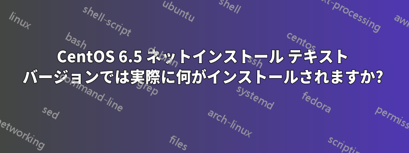 CentOS 6.5 ネットインストール テキスト バージョンでは実際に何がインストールされますか?