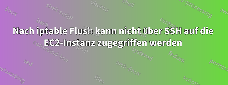 Nach iptable Flush kann nicht über SSH auf die EC2-Instanz zugegriffen werden