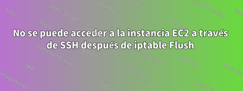 No se puede acceder a la instancia EC2 a través de SSH después de iptable Flush