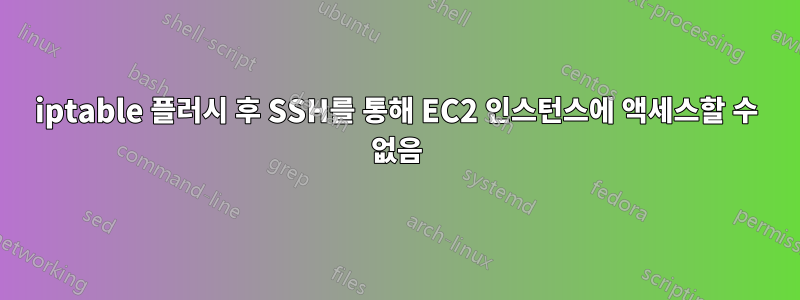 iptable 플러시 후 SSH를 통해 EC2 인스턴스에 액세스할 수 없음