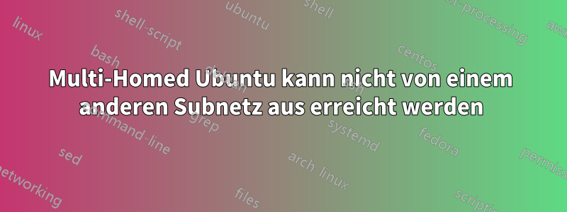 Multi-Homed Ubuntu kann nicht von einem anderen Subnetz aus erreicht werden